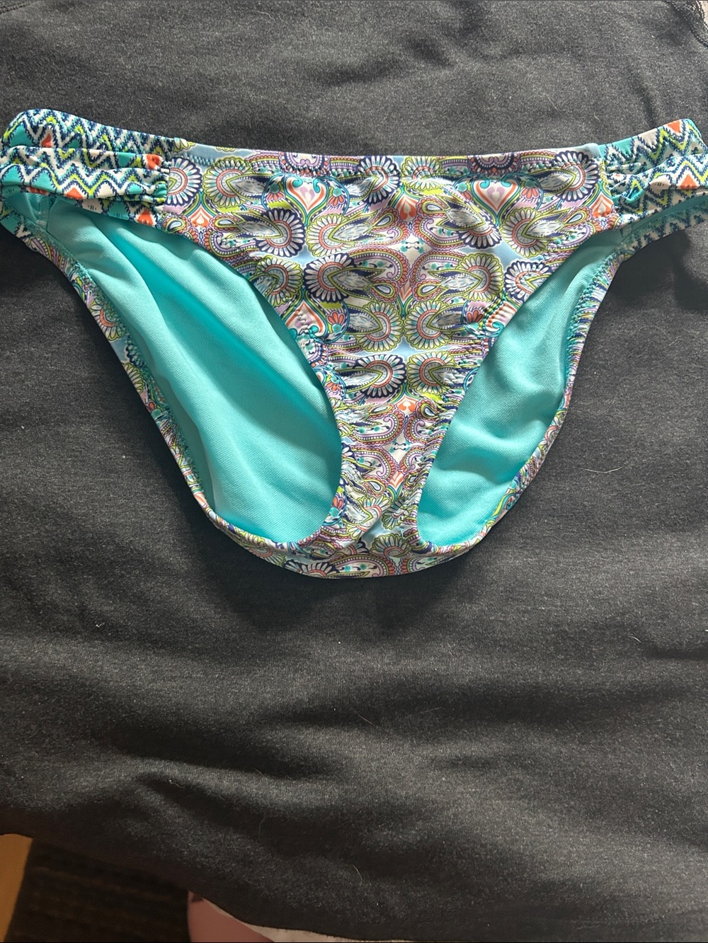 Turquoise Paisley Bikini Bottom - Women's Swim